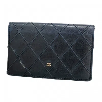 Pre-owned Chanel Leather Coin Purse/coin Case () In Black