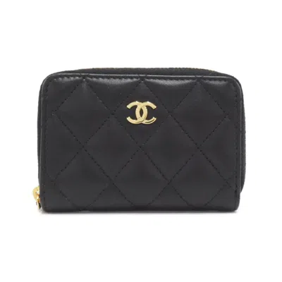 Pre-owned Chanel Leather Coin Purse/coin Case () In Black