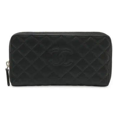 Pre-owned Chanel Leather Coin Purse/coin Case () In Black