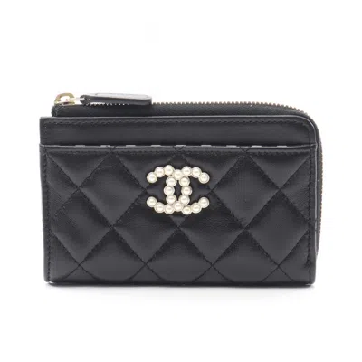 Pre-owned Chanel Leather Coin Purse/coin Case () In Black