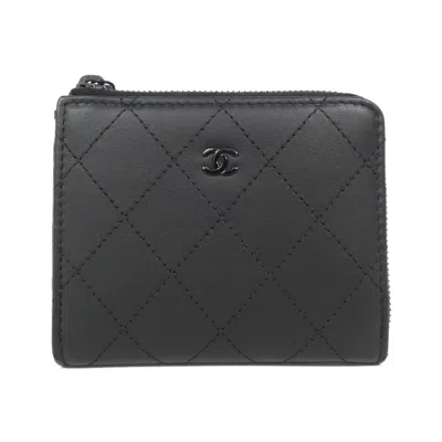 Pre-owned Chanel Leather Coin Purse/coin Case () In Black