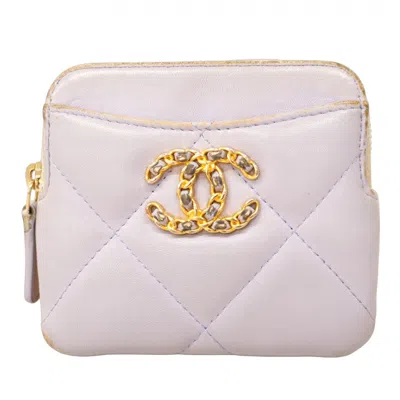 Pre-owned Chanel Leather Coin Purse/coin Case () In Purple