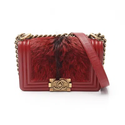 Pre-owned Chanel Leather Fur Shoulder Bag () In Multi