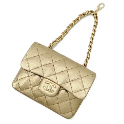Pre-owned Chanel Leather Handbag Charm () In Gold