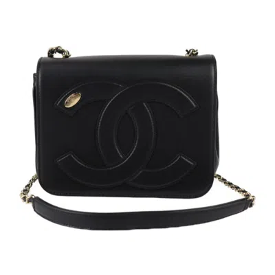Pre-owned Chanel Leather Handbag Pochette Shoulder Bag () In Black