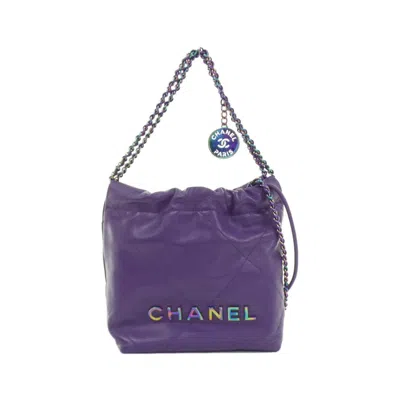 Pre-owned Chanel Leather Handbag () In Purple