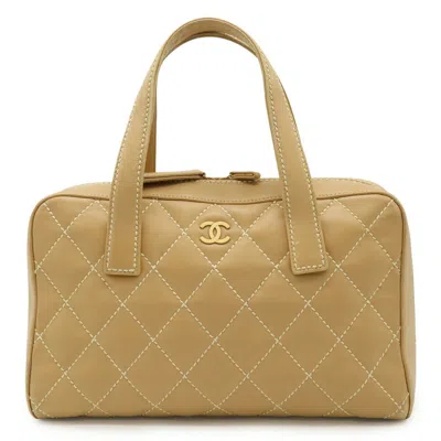 Pre-owned Chanel Leather Handbag () In Sand