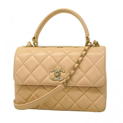 Pre-owned Chanel Leather Handbag () In Sand