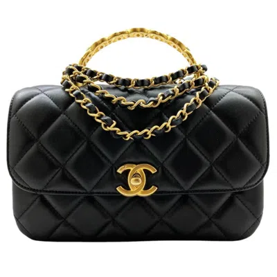 Pre-owned Chanel Leather Handbag Shoulder Bag () In Black