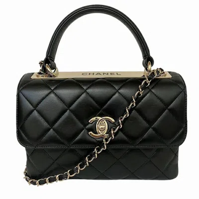 Pre-owned Chanel Leather Handbag Shoulder Bag () In Black