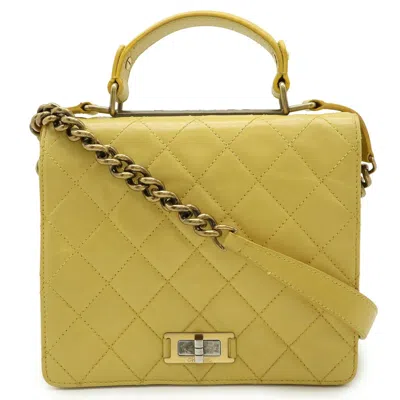 Pre-owned Chanel Leather Handbag Shoulder Bag () In Yellow