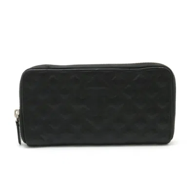 Pre-owned Chanel Leather Long Wallet (bi-fold) () In Black
