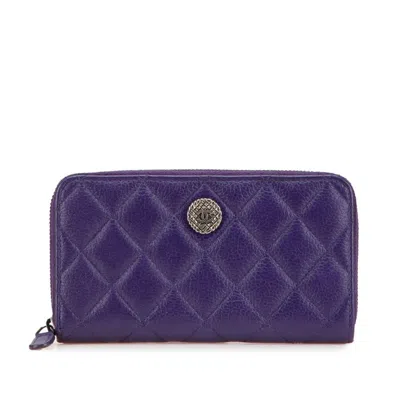 Pre-owned Chanel Leather Long Wallet (bi-fold) () In Multi
