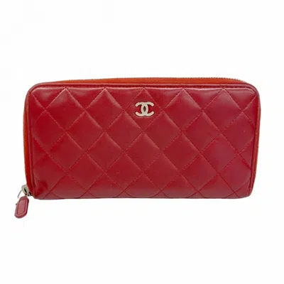 Pre-owned Chanel Leather Long Wallet (bi-fold) () In Multi