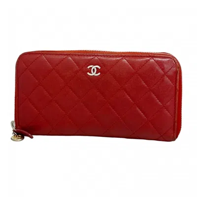 Pre-owned Chanel Leather Long Wallet (bi-fold) () In Multi