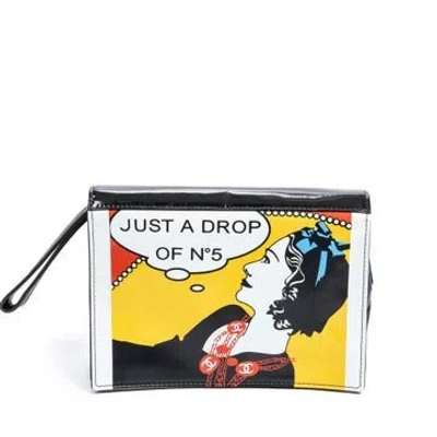 Pre-owned Chanel Leather Ltd. Ed. Just A Drop Of No. 5 Clutch In Black