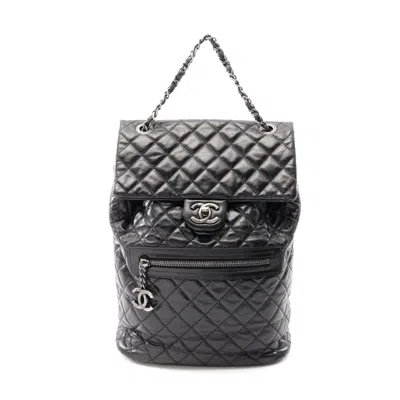 Pre-owned Chanel Leather Matelasse Backpack Black