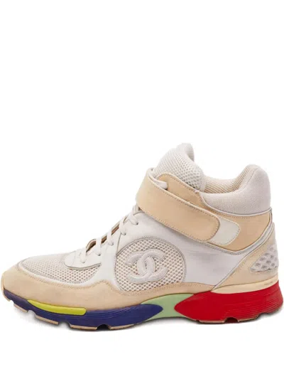Pre-owned Chanel Leather-mesh Sneakers