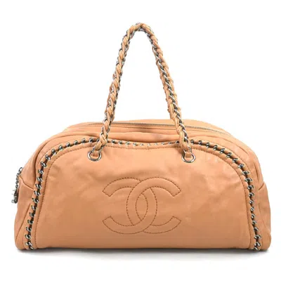 Pre-owned Chanel Leather Metal Handbag () In Sand
