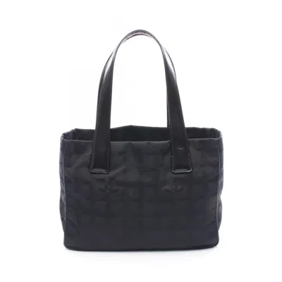 Pre-owned Chanel Leather Nylon Canvas Tote Bag () In Black