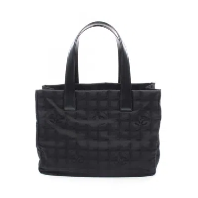Pre-owned Chanel Leather Nylon Canvas Tote Bag () In Black
