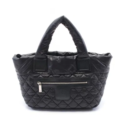 Pre-owned Chanel Leather Nylon Tote Bag () In Black