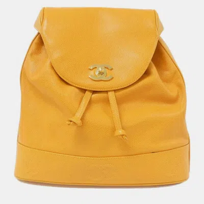 Pre-owned Chanel Leather Orange Backpack