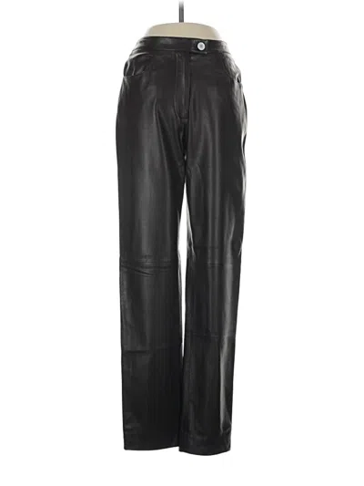Pre-owned Chanel Leather Pants In Black