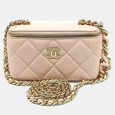 Pre-owned Chanel Leather Pink Vanity Crossbody Bag