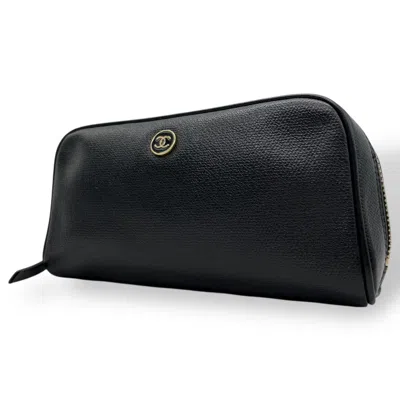 Pre-owned Chanel Leather Pouch () In Black