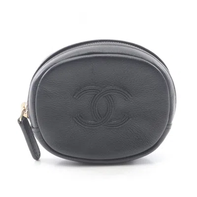Pre-owned Chanel Leather Pouch () In Black
