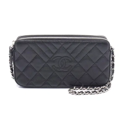 Pre-owned Chanel Leather Shoulder Bag Black
