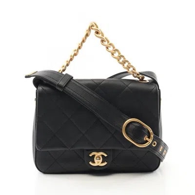 Pre-owned Chanel Leather Shoulder Bag () In Black