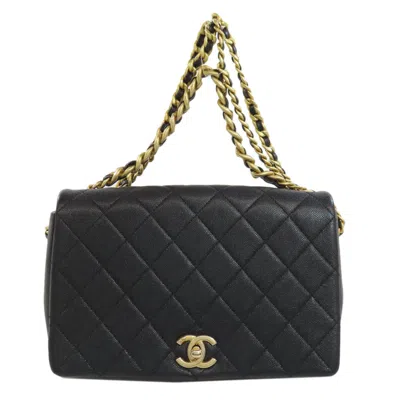 Pre-owned Chanel Leather Shoulder Bag () In Black