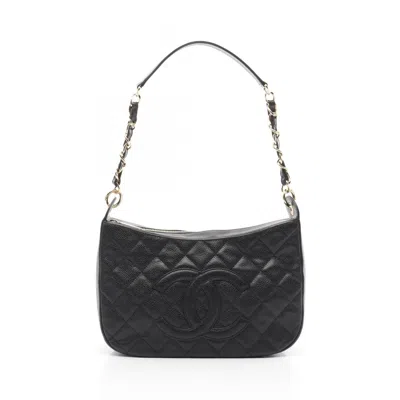 Pre-owned Chanel Leather Shoulder Bag () In Black