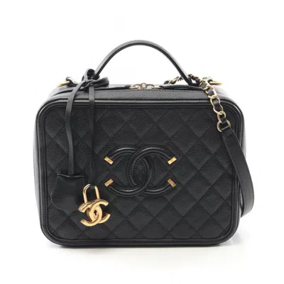 Pre-owned Chanel Leather Shoulder Bag () In Black