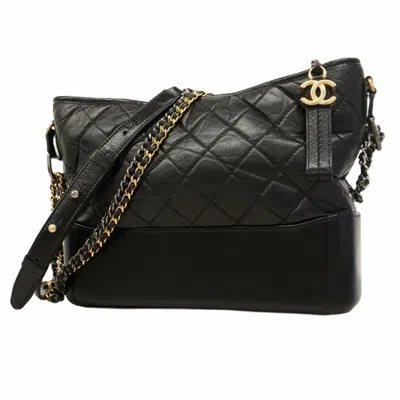 Pre-owned Chanel Leather Shoulder Bag () In Black