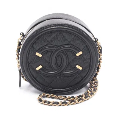 Pre-owned Chanel Leather Shoulder Bag () In Black