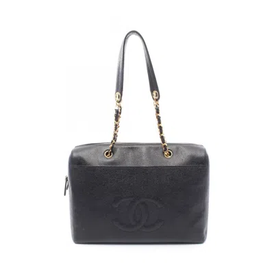 Pre-owned Chanel Leather Shoulder Bag () In Black