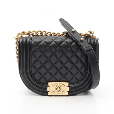 Pre-owned Chanel Leather Shoulder Bag () In Black