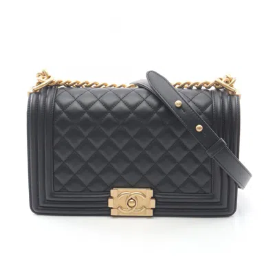 Pre-owned Chanel Leather Shoulder Bag () In Black