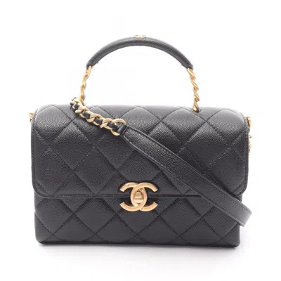 Pre-owned Chanel Leather Shoulder Bag () In Black