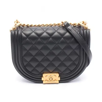 Pre-owned Chanel Leather Shoulder Bag () In Black