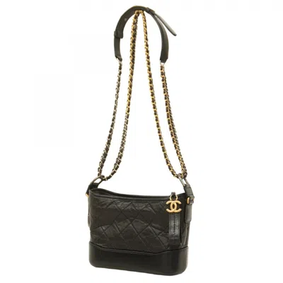 Pre-owned Chanel Leather Shoulder Bag () In Black