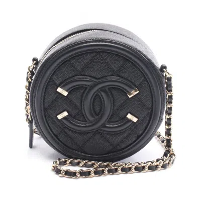 Pre-owned Chanel Leather Shoulder Bag () In Black