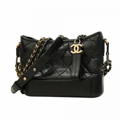 Pre-owned Chanel Leather Shoulder Bag () In Black