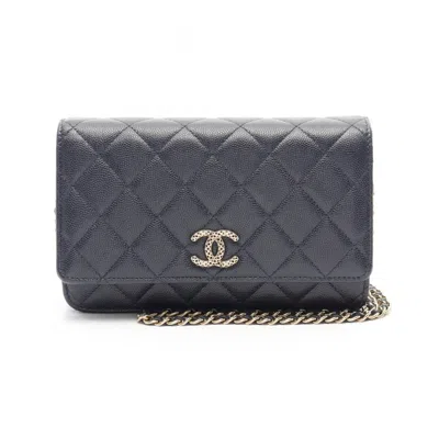 Pre-owned Chanel Leather Shoulder Bag () In Blue