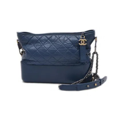 Pre-owned Chanel Leather Shoulder Bag () In Blue