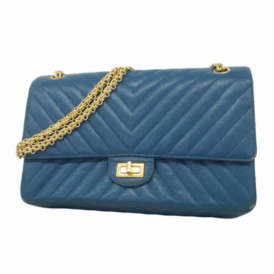 Pre-owned Chanel Leather Shoulder Bag () In Blue