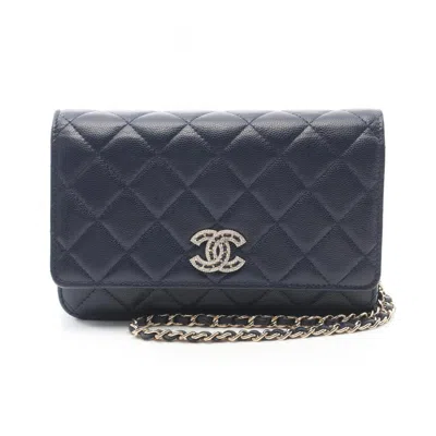 Pre-owned Chanel Leather Shoulder Bag () In Blue